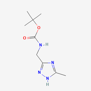molecular formula C9H16N4O2 B581114 tert-butyl ((5-Methyl-4H-1,2,4-triazol-3-yl)methyl)carbamate CAS No. 1263280-95-0