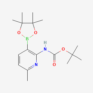 molecular formula C17H27BN2O4 B581115 tert-Butyl (6-methyl-3-(4,4,5,5-tetramethyl-1,3,2-dioxaborolan-2-yl)pyridin-2-yl)carbamate CAS No. 1309982-66-8