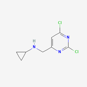 molecular formula C8H9Cl2N3 B581116 N-((2,6-Dichloropyrimidin-4-yl)methyl)cyclopropanamine CAS No. 1289387-98-9