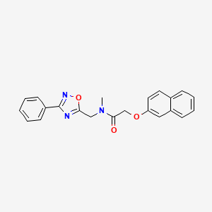 molecular formula C22H19N3O3 B5811241 N-methyl-2-naphthalen-2-yloxy-N-[(3-phenyl-1,2,4-oxadiazol-5-yl)methyl]acetamide 