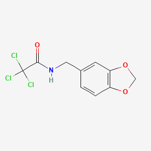molecular formula C10H8Cl3NO3 B5811364 N-(1,3-benzodioxol-5-ylmethyl)-2,2,2-trichloroacetamide 