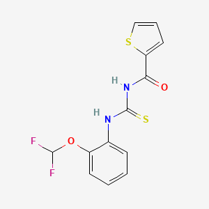 molecular formula C13H10F2N2O2S2 B5811438 N-{[2-(difluoromethoxy)phenyl]carbamothioyl}thiophene-2-carboxamide 
