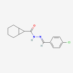 molecular formula C15H17ClN2O B5811459 N-[(E)-(4-chlorophenyl)methylideneamino]bicyclo[4.1.0]heptane-7-carboxamide 