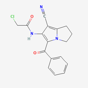 molecular formula C17H14ClN3O2 B5811497 N-(3-benzoyl-1-cyano-6,7-dihydro-5H-pyrrolizin-2-yl)-2-chloroacetamide 