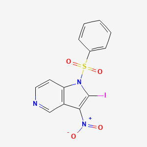 1-(Phenylsulfonyl)-3-nitro-2-iodo-5-azaindole