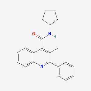 molecular formula C22H22N2O B5811536 N-cyclopentyl-3-methyl-2-phenylquinoline-4-carboxamide 