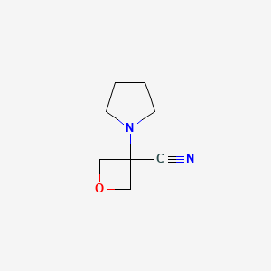 molecular formula C8H12N2O B581167 3-Cyano-3-(pyrrolidin-1-YL)oxetane CAS No. 1208984-74-0