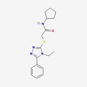 molecular formula C17H22N4OS B5811700 N-cyclopentyl-2-[(4-ethyl-5-phenyl-4H-1,2,4-triazol-3-yl)sulfanyl]acetamide 