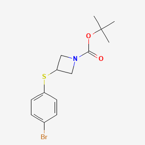 molecular formula C14H18BrNO2S B581171 1-Boc-3-(4-bromophenyl)sulfanylazetidine CAS No. 1002355-69-2
