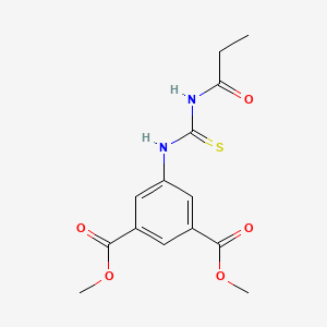 molecular formula C14H16N2O5S B5811736 Dimethyl 5-[(propanoylcarbamothioyl)amino]benzene-1,3-dicarboxylate 