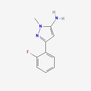 molecular formula C10H10FN3 B581190 5-Amino-3-(2-fluorophenyl)-1-methylpyrazole CAS No. 1012879-56-9