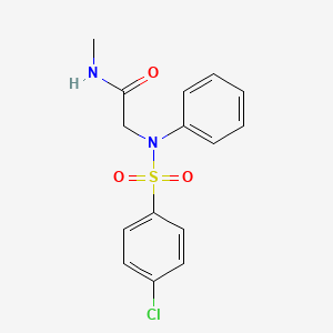 molecular formula C15H15ClN2O3S B5811902 N~2~-[(4-chlorophenyl)sulfonyl]-N-methyl-N~2~-phenylglycinamide 