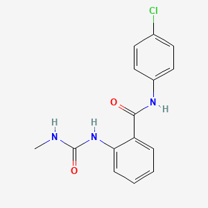 molecular formula C15H14ClN3O2 B5811953 N~1~-(4-CHLOROPHENYL)-2-{[(METHYLAMINO)CARBONYL]AMINO}BENZAMIDE 