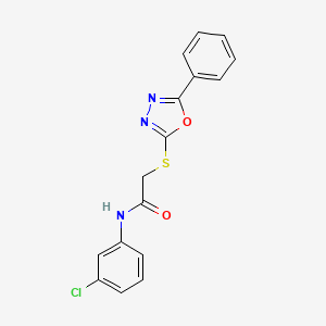 molecular formula C16H12ClN3O2S B5812071 N-(3-Chlorophenyl)-2-((5-phenyl-1,3,4-oxadiazol-2-yl)thio)acetamide 
