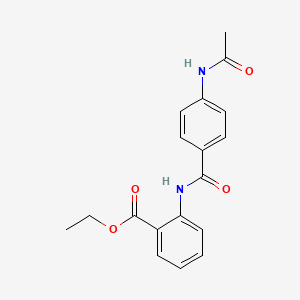 molecular formula C18H18N2O4 B5812209 ETHYL 2-(4-ACETAMIDOBENZAMIDO)BENZOATE 