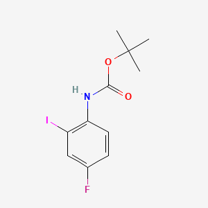 molecular formula C11H13FINO2 B581233 tert-Butyl (4-fluoro-2-iodophenyl)carbamate CAS No. 1060813-09-3