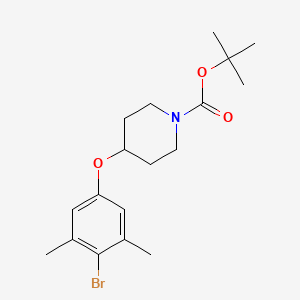 molecular formula C18H26BrNO3 B581239 1-BOC-4-(4-bromo-3,5-dimethylphenoxy)piperidine CAS No. 1072944-63-8