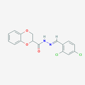 molecular formula C16H12Cl2N2O3 B5812417 N'-[(E)-(2,4-dichlorophenyl)methylidene]-2,3-dihydro-1,4-benzodioxine-2-carbohydrazide 