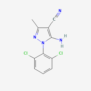 molecular formula C11H8Cl2N4 B581245 5-Amino-1-(2,6-dichlorophenyl)-3-methyl-1H-pyrazole-4-carbonitrile CAS No. 1072944-85-4