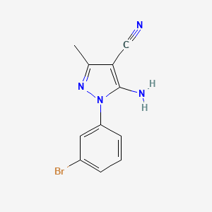 molecular formula C11H9BrN4 B581246 5-Amino-1-(3-bromophenyl)-3-methyl-1H-pyrazole-4-carbonitrile CAS No. 1072944-89-8