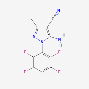 molecular formula C11H6F4N4 B581247 5-Amino-3-methyl-1-(2,3,5,6-tetrafluorophenyl)-1H-pyrazole-4-carbonitrile CAS No. 1072944-90-1
