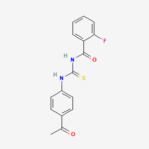 molecular formula C16H13FN2O2S B5812509 N-[(4-acetylphenyl)carbamothioyl]-2-fluorobenzamide 