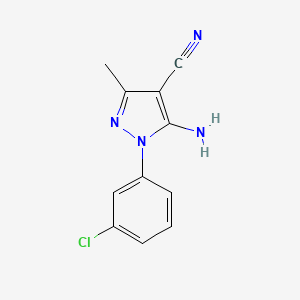 molecular formula C11H9ClN4 B581251 5-Amino-1-(3-chlorophenyl)-3-methyl-1H-pyrazole-4-carbonitrile CAS No. 107842-57-9