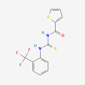 molecular formula C13H9F3N2OS2 B5812753 N-{[2-(trifluoromethyl)phenyl]carbamothioyl}thiophene-2-carboxamide 