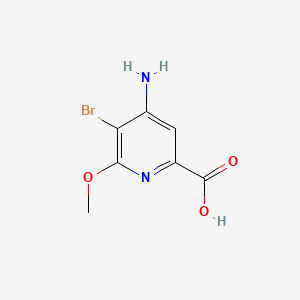 molecular formula C7H7BrN2O3 B581279 4-Amino-5-bromo-6-methoxypicolinic acid CAS No. 1245644-09-0