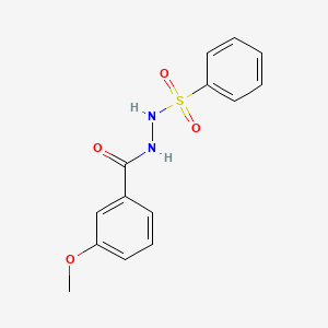 molecular formula C14H14N2O4S B5812878 N'-(benzenesulfonyl)-3-methoxybenzohydrazide 