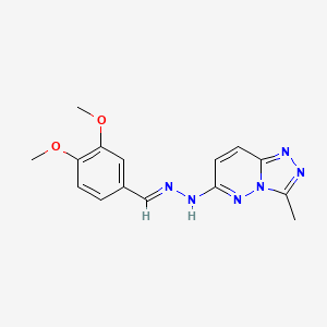 molecular formula C15H16N6O2 B5813039 N-[(E)-(3,4-dimethoxyphenyl)methylideneamino]-3-methyl-[1,2,4]triazolo[4,3-b]pyridazin-6-amine 