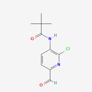 molecular formula C11H13ClN2O2 B581305 N-(2-Chloro-6-formylpyridin-3-yl)pivalamide CAS No. 1142191-76-1