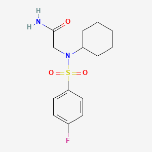 molecular formula C14H19FN2O3S B5813054 N~2~-cyclohexyl-N~2~-[(4-fluorophenyl)sulfonyl]glycinamide 