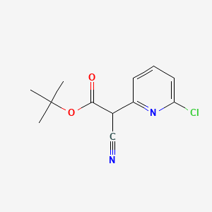 molecular formula C12H13ClN2O2 B581306 tert-Butyl 2-(6-chloropyridin-2-yl)-2-cyanoacetate CAS No. 1279818-57-3