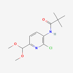 molecular formula C13H19ClN2O3 B581308 N-(2-Chloro-6-(dimethoxymethyl)pyridin-3-YL)-pivalamide CAS No. 1142192-06-0
