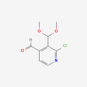 molecular formula C9H10ClNO3 B581313 2-Chloro-3-(dimethoxymethyl)isonicotinaldehyde CAS No. 1142192-52-6