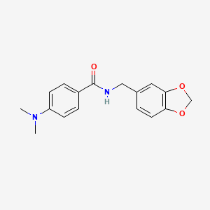 molecular formula C17H18N2O3 B5813134 N-[(2H-1,3-BENZODIOXOL-5-YL)METHYL]-4-(DIMETHYLAMINO)BENZAMIDE 
