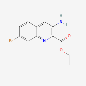 molecular formula C12H11BrN2O2 B581314 Ethyl 3-amino-7-bromoquinoline-2-carboxylate CAS No. 1260807-99-5