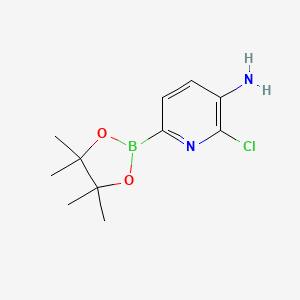 molecular formula C11H16BClN2O2 B581322 2-Chloro-6-(4,4,5,5-tetramethyl-1,3,2-dioxaborolan-2-yl)pyridin-3-amine CAS No. 1150561-74-2