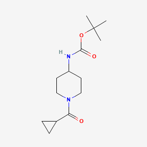 molecular formula C14H24N2O3 B581323 tert-Butyl (1-(cyclopropanecarbonyl)piperidin-4-yl)carbamate CAS No. 1152430-26-6