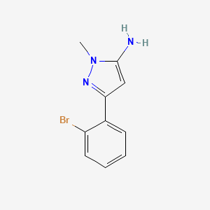 molecular formula C10H10BrN3 B581324 3-Amino-5-(2-bromophenyl)-2-methylpyrazole CAS No. 1152708-91-2