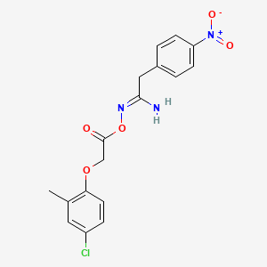 molecular formula C17H16ClN3O5 B5813402 (1Z)-N'-{[(4-chloro-2-methylphenoxy)acetyl]oxy}-2-(4-nitrophenyl)ethanimidamide 