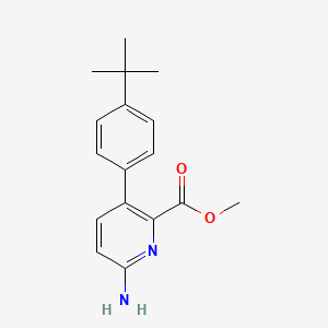 molecular formula C17H20N2O2 B581349 Methyl 6-amino-3-(4-(tert-butyl)phenyl)picolinate CAS No. 1280786-65-3