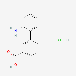 molecular formula C13H12ClNO2 B581356 2'-Amino-[1,1'-biphenyl]-3-carboxylic acid hydrochloride CAS No. 1172351-47-1