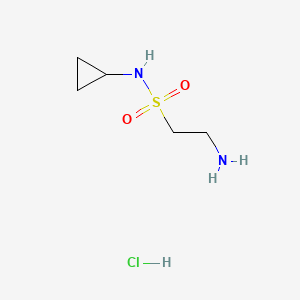 molecular formula C5H13ClN2O2S B581357 2-amino-N-cyclopropylethanesulfonamide hydrochloride CAS No. 1173069-26-5