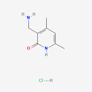 molecular formula C8H13ClN2O B581358 3-(aminomethyl)-4,6-dimethylpyridin-2(1H)-one hydrochloride CAS No. 1173081-96-3