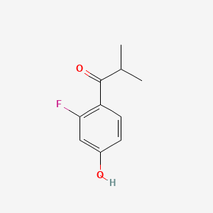 molecular formula C10H11FO2 B581359 1-(2-Fluoro-4-hydroxyphenyl)-2-methylpropan-1-one CAS No. 1208078-35-6