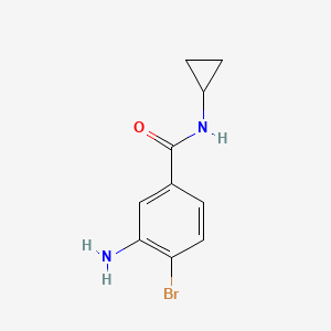 molecular formula C10H11BrN2O B581363 3-amino-4-bromo-N-cyclopropylbenzamide CAS No. 1175951-94-6