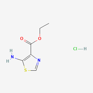 molecular formula C6H9ClN2O2S B581366 Ethyl 5-aminothiazole-4-carboxylate hydrochloride CAS No. 1253792-74-3