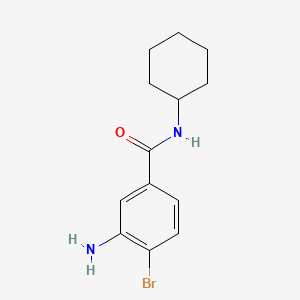 molecular formula C13H17BrN2O B581369 3-amino-4-bromo-N-cyclohexylbenzamide CAS No. 1177210-71-7